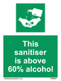 SH6244: This sanitiser is above 60% alcohol