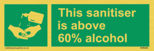 SH6244: This sanitiser is above 60% alcohol