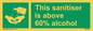 SH6244: This sanitiser is above 60% alcohol