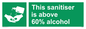 SH6244: This sanitiser is above 60% alcohol