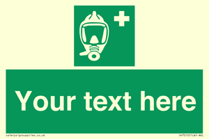 SH7212: Custom sign safe condition Emergency escape breathing device