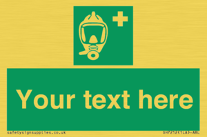 SH7212: Custom sign safe condition Emergency escape breathing device