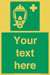 SH7212: Custom sign safe condition Emergency escape breathing device