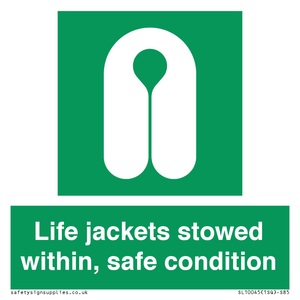 SL10045: Life jackets stowed within