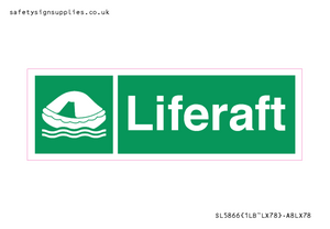 Life Raft Sign Leader SL5866: Liferaft – Viking Signs