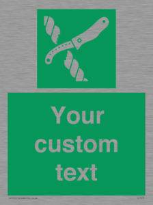 SL7217: Custom sign safe condition Liferaft knife
