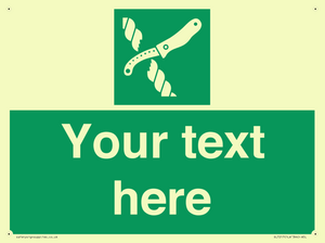 SL7217: Custom sign safe condition Liferaft knife