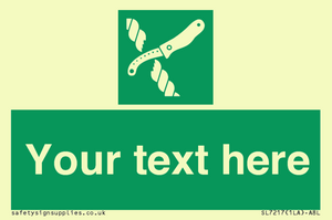 SL7217: Custom sign safe condition Liferaft knife