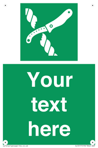SL7217: Custom sign safe condition Liferaft knife