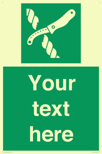 SL7217: Custom sign safe condition Liferaft knife