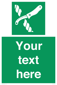 SL7217: Custom sign safe condition Liferaft knife