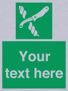 SL7217: Custom sign safe condition Liferaft knife