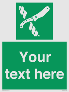 SL7217: Custom sign safe condition Liferaft knife