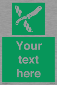 SL7217: Custom sign safe condition Liferaft knife