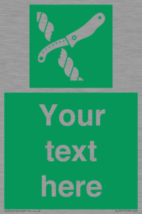SL7217: Custom sign safe condition Liferaft knife