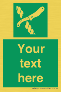 SL7217: Custom sign safe condition Liferaft knife