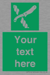 SL7217: Custom sign safe condition Liferaft knife