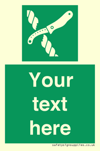 SL7217: Custom sign safe condition Liferaft knife