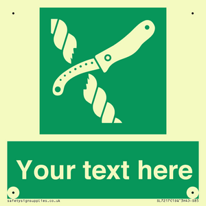 SL7217: Custom sign safe condition Liferaft knife