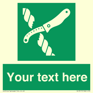 SL7217: Custom sign safe condition Liferaft knife