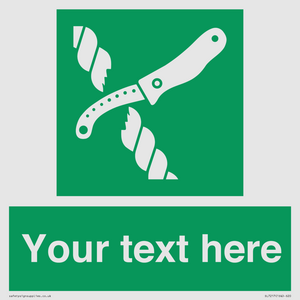 SL7217: Custom sign safe condition Liferaft knife