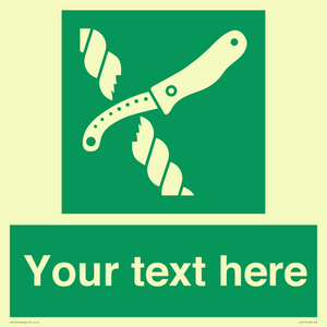 SL7217: Custom sign safe condition Liferaft knife