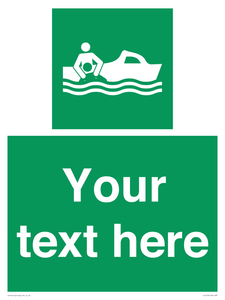 SL7219: Custom sign safe condition Rescue boat