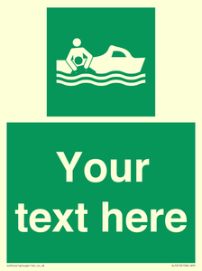 SL7219: Custom sign safe condition Rescue boat