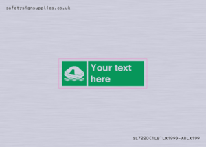 SL7220: Custom sign safe condition Liferaft