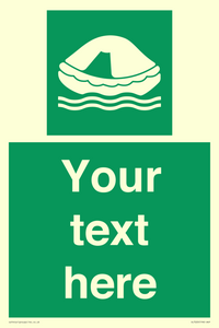 SL7220: Custom sign safe condition Liferaft