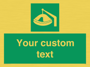 SL7221: Custom sign Safe condition Davit-launched liferaft