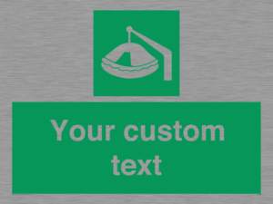 SL7221: Custom sign Safe condition Davit-launched liferaft