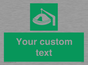 SL7221: Custom sign Safe condition Davit-launched liferaft