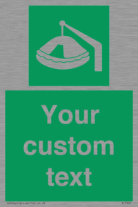 SL7221: Custom sign Safe condition Davit-launched liferaft
