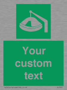 SL7221: Custom sign Safe condition Davit-launched liferaft