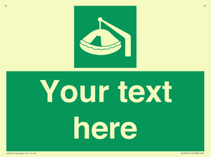 SL7221: Custom sign Safe condition Davit-launched liferaft