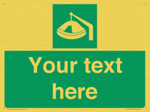 SL7221: Custom sign Safe condition Davit-launched liferaft