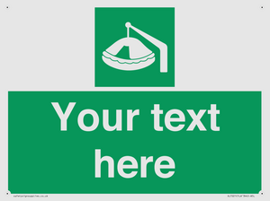 SL7221: Custom sign Safe condition Davit-launched liferaft