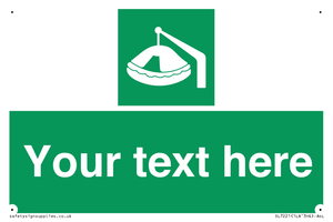 SL7221: Custom sign Safe condition Davit-launched liferaft