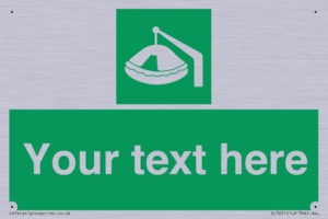 SL7221: Custom sign Safe condition Davit-launched liferaft