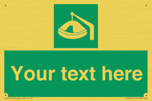 SL7221: Custom sign Safe condition Davit-launched liferaft