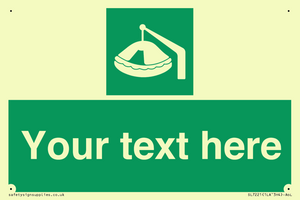 SL7221: Custom sign Safe condition Davit-launched liferaft