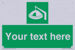 SL7221: Custom sign Safe condition Davit-launched liferaft