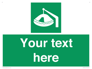 SL7221: Custom sign Safe condition Davit-launched liferaft