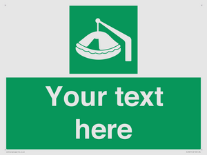 SL7221: Custom sign Safe condition Davit-launched liferaft