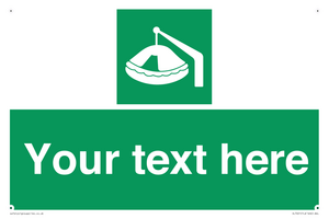 SL7221: Custom sign Safe condition Davit-launched liferaft