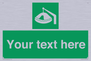 SL7221: Custom sign Safe condition Davit-launched liferaft