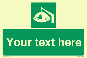 SL7221: Custom sign Safe condition Davit-launched liferaft