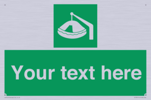 SL7221: Custom sign Safe condition Davit-launched liferaft