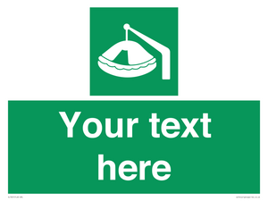 SL7221: Custom sign Safe condition Davit-launched liferaft